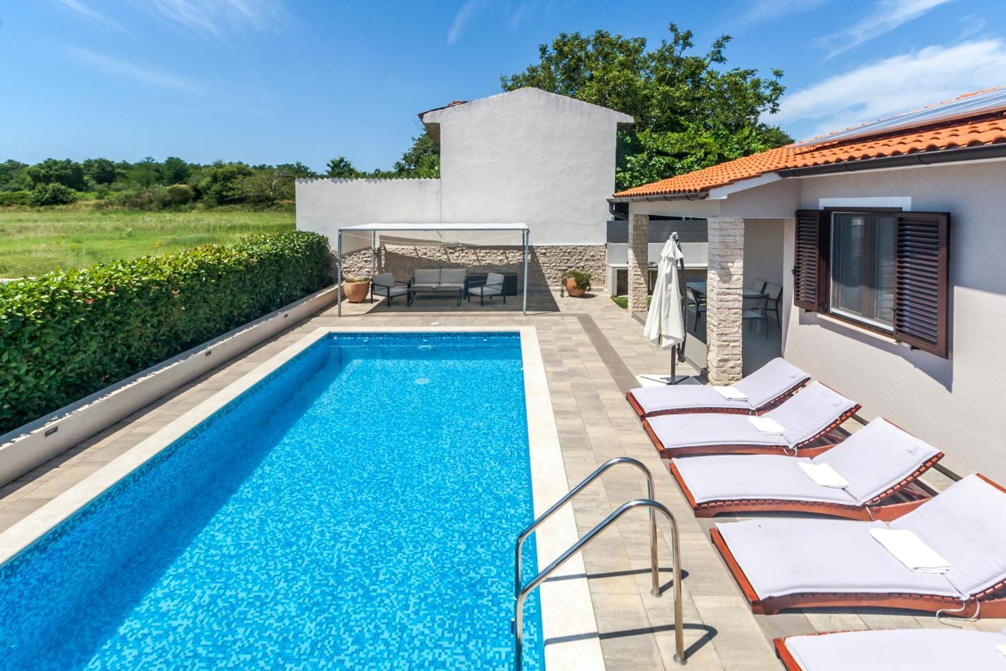 Villa Gortan - Pool House For 7 Guests Near Pula Istria - Ferienhaus Istrien Marcana Ngoại thất bức ảnh